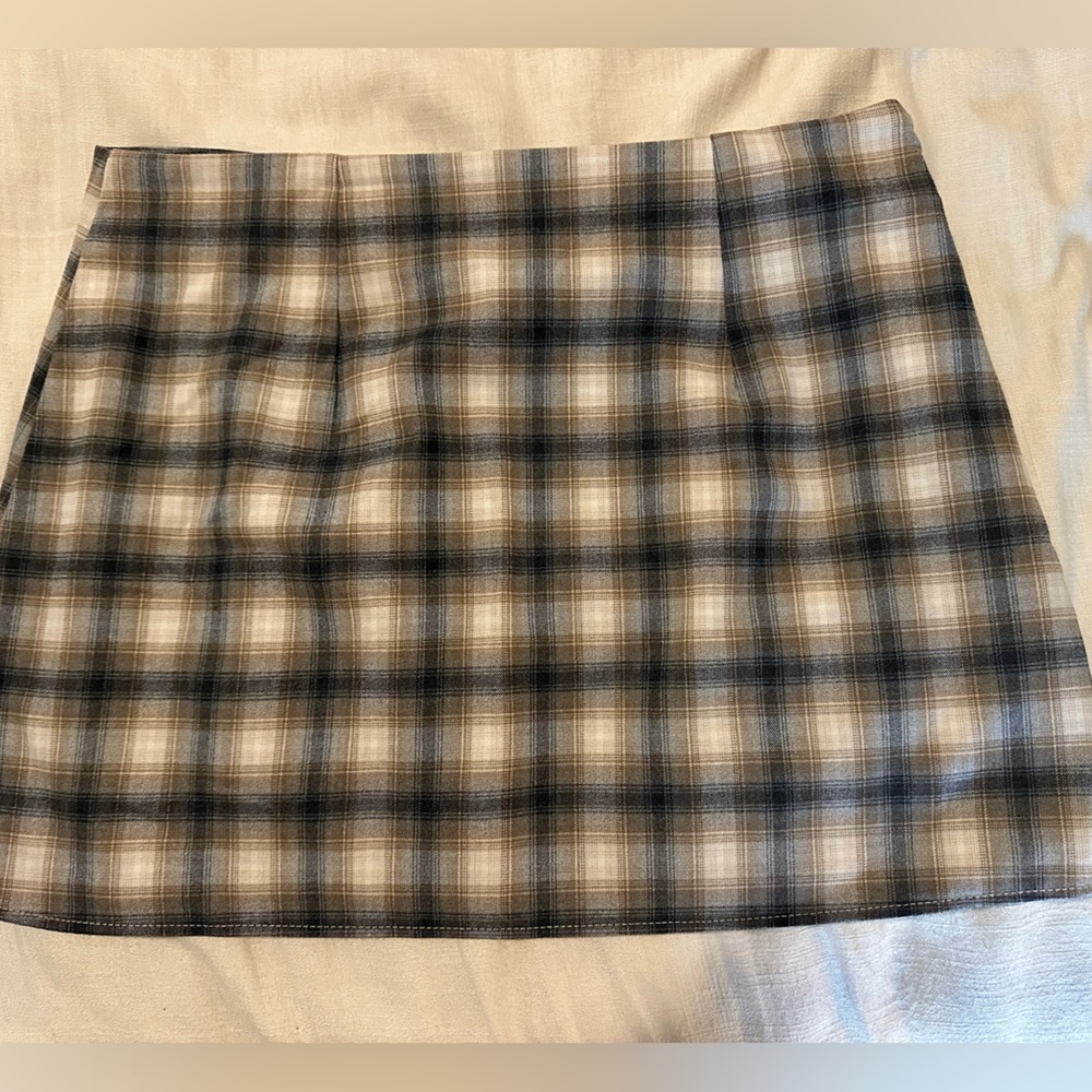Plaid Women's Skirt in Navy and Gray